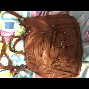 Brown faux leather bag